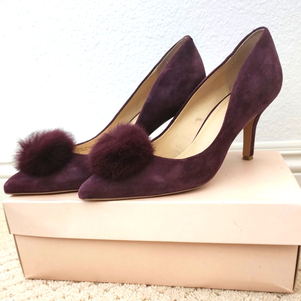 Charles David Suede Sadie Pom Pom Pumps